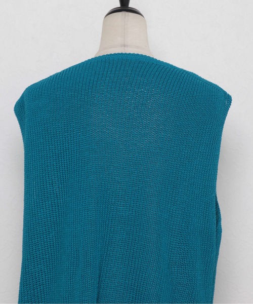 each（イーチ）の「メッシュ フレンチスリーブニット（ベスト・レディース・ブラック/ホワイト/ブルー・M-L）」の15枚目の写真