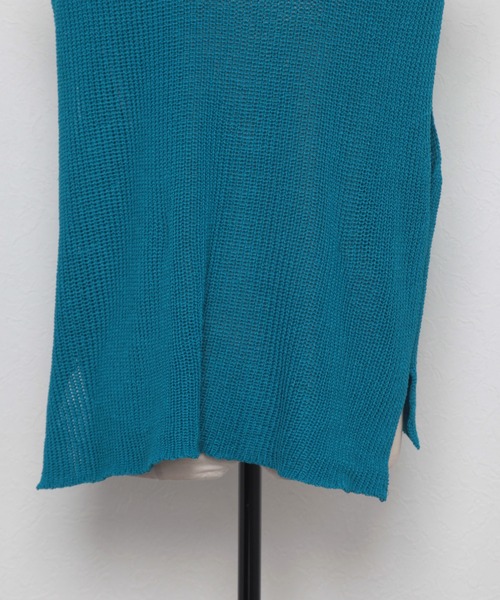 each（イーチ）の「メッシュ フレンチスリーブニット（ベスト・レディース・ブラック/ホワイト/ブルー・M-L）」の16枚目の写真