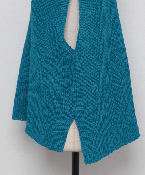 each（イーチ）の「メッシュ フレンチスリーブニット（ベスト・レディース・ブラック/ホワイト/ブルー・M-L）」の17枚目の写真