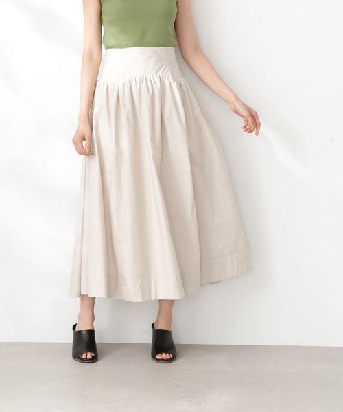 N.（N. Natural Beauty Basic）（エヌエヌナチュラルビューティーベーシック）の「◆アーチ切替ポプリンスカート（スカート・レディース・ブラック/クリーム/ワイン・MEDIUM）」の18枚目の写真