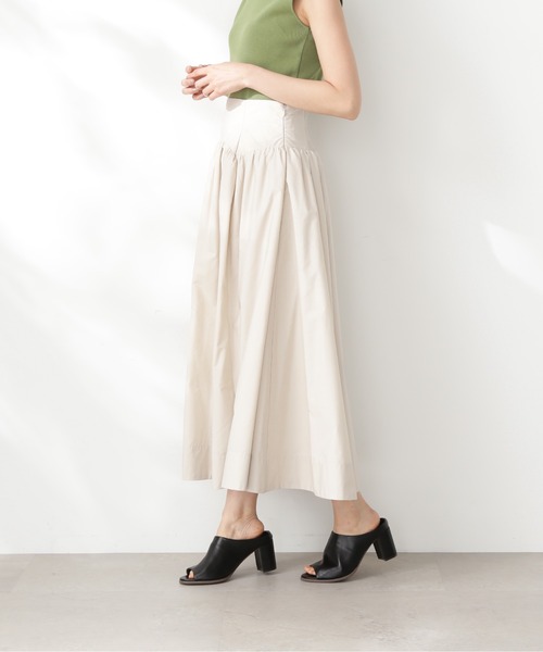 N.（N. Natural Beauty Basic）（エヌエヌナチュラルビューティーベーシック）の「◆アーチ切替ポプリンスカート（スカート・レディース・ブラック/クリーム/ワイン・MEDIUM）」の5枚目の写真