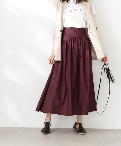 N.（N. Natural Beauty Basic）（エヌエヌナチュラルビューティーベーシック）の「◆アーチ切替ポプリンスカート（スカート・レディース・ブラック/クリーム/ワイン・MEDIUM）」の16枚目の写真