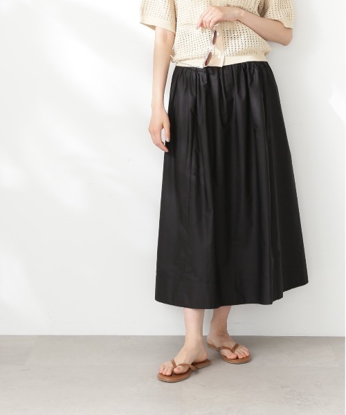 N.（N. Natural Beauty Basic）（エヌエヌナチュラルビューティーベーシック）の「◆アーチ切替ポプリンスカート（スカート・レディース・ブラック/クリーム/ワイン・MEDIUM）」の15枚目の写真