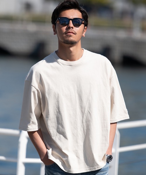 JEMORGAN(ジェーイーモーガン)の「『JEMORGAN LONG JOHNS/ジェーイーモーガンロングジョーンズ』半袖BIGTEE【+】(Tシャツ/カットソー・メンズ・ネイビー/ブラック/ライトグレー/サンドベージュ/グリーン/オフホワイト/グレー系1/サーモンピンク/カーキ/ベージュ・XL/L/M)」の6枚目の写真