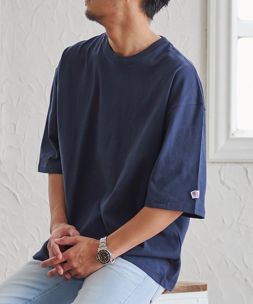 JEMORGAN(ジェーイーモーガン)の「『JEMORGAN LONG JOHNS/ジェーイーモーガンロングジョーンズ』半袖BIGTEE【+】(Tシャツ/カットソー・メンズ・ネイビー/ブラック/ライトグレー/サンドベージュ/グリーン/オフホワイト/グレー系1/サーモンピンク/カーキ/ベージュ・XL/L/M)」の9枚目の写真