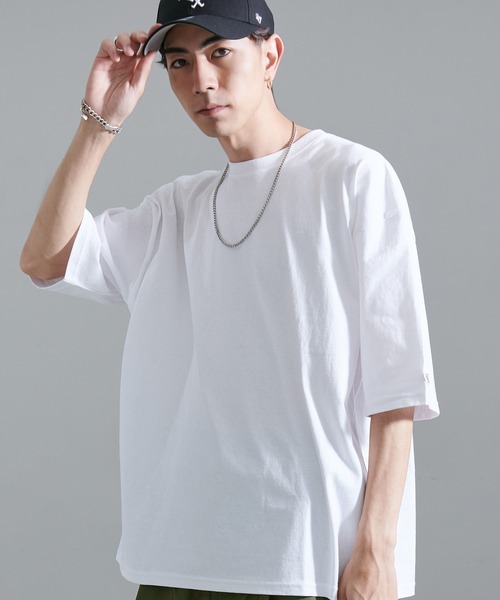 JEMORGAN(ジェーイーモーガン)の「『JEMORGAN LONG JOHNS/ジェーイーモーガンロングジョーンズ』半袖BIGTEE【+】(Tシャツ/カットソー・メンズ・ネイビー/ブラック/ライトグレー/サンドベージュ/グリーン/オフホワイト/グレー系1/サーモンピンク/カーキ/ベージュ・XL/L/M)」の2枚目の写真