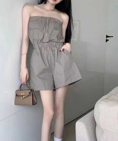 SPIGA（スピーガ）の「ﾐﾘﾀﾘｰﾍﾞｱｵｰﾙｲﾝﾜﾝ（つなぎ/オールインワン・レディース・グレー/ブラック・FREE）」の2枚目の写真