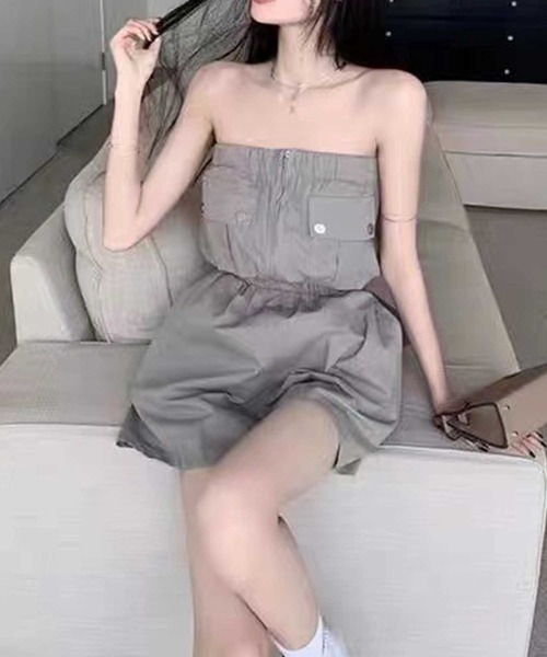 SPIGA（スピーガ）の「ﾐﾘﾀﾘｰﾍﾞｱｵｰﾙｲﾝﾜﾝ（つなぎ/オールインワン・レディース・グレー/ブラック・FREE）」の9枚目の写真