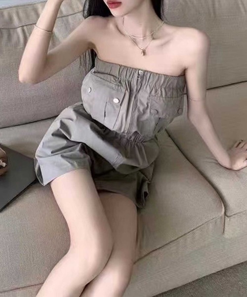 SPIGA（スピーガ）の「ﾐﾘﾀﾘｰﾍﾞｱｵｰﾙｲﾝﾜﾝ（つなぎ/オールインワン・レディース・グレー/ブラック・FREE）」の14枚目の写真