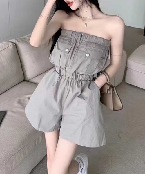 SPIGA（スピーガ）の「ﾐﾘﾀﾘｰﾍﾞｱｵｰﾙｲﾝﾜﾝ（つなぎ/オールインワン・レディース・グレー/ブラック・FREE）」の6枚目の写真