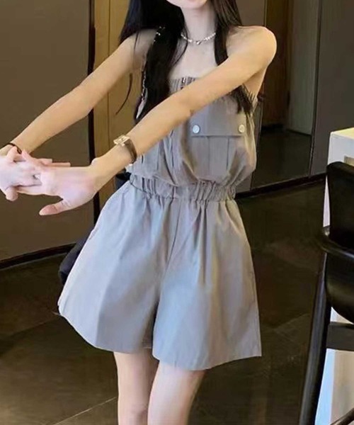 SPIGA（スピーガ）の「ﾐﾘﾀﾘｰﾍﾞｱｵｰﾙｲﾝﾜﾝ（つなぎ/オールインワン・レディース・グレー/ブラック・FREE）」の4枚目の写真