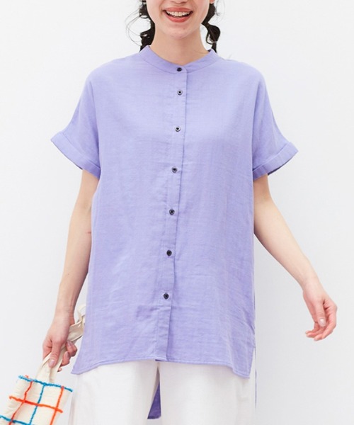 Live in comfort（リブインコンフォート）の「リブ　イン　コンフォート　ふんわり軽やかダブルガーゼ　上品フレンチブラウス（シャツ/ブラウス・レディース・ピンク/ネイビー/グリーン/ラベンダー/ホワイト系その他/レッド/ライトパープル/チャコール/ホワイト/ライトグリーン・MEDIUM/LARGE/X-LARGE/XX-LARGE/SMALL/XXX-LARGE）」の7枚目の写真