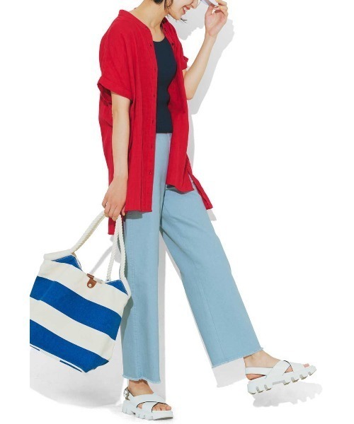 Live in comfort（リブインコンフォート）の「リブ　イン　コンフォート　ふんわり軽やかダブルガーゼ　上品フレンチブラウス（シャツ/ブラウス・レディース・ピンク/ネイビー/グリーン/ラベンダー/ホワイト系その他/レッド/ライトパープル/チャコール/ホワイト/ライトグリーン・MEDIUM/LARGE/X-LARGE/XX-LARGE/SMALL/XXX-LARGE）」の21枚目の写真