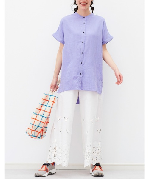 Live in comfort（リブインコンフォート）の「リブ　イン　コンフォート　ふんわり軽やかダブルガーゼ　上品フレンチブラウス（シャツ/ブラウス・レディース・ピンク/ネイビー/グリーン/ラベンダー/ホワイト系その他/レッド/ライトパープル/チャコール/ホワイト/ライトグリーン・MEDIUM/LARGE/X-LARGE/XX-LARGE/SMALL/XXX-LARGE）」の13枚目の写真