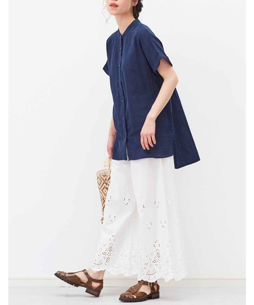 Live in comfort（リブインコンフォート）の「リブ　イン　コンフォート　ふんわり軽やかダブルガーゼ　上品フレンチブラウス（シャツ/ブラウス・レディース・ピンク/ネイビー/グリーン/ラベンダー/ホワイト系その他/レッド/ライトパープル/チャコール/ホワイト/ライトグリーン・MEDIUM/LARGE/X-LARGE/XX-LARGE/SMALL/XXX-LARGE）」の18枚目の写真