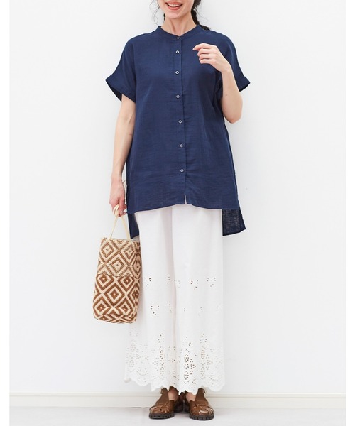 Live in comfort（リブインコンフォート）の「リブ　イン　コンフォート　ふんわり軽やかダブルガーゼ　上品フレンチブラウス（シャツ/ブラウス・レディース・ピンク/ネイビー/グリーン/ラベンダー/ホワイト系その他/レッド/ライトパープル/チャコール/ホワイト/ライトグリーン・MEDIUM/LARGE/X-LARGE/XX-LARGE/SMALL/XXX-LARGE）」の17枚目の写真