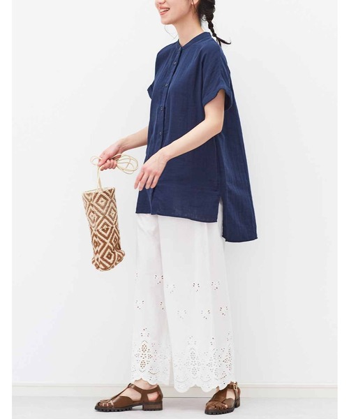 Live in comfort（リブインコンフォート）の「リブ　イン　コンフォート　ふんわり軽やかダブルガーゼ　上品フレンチブラウス（シャツ/ブラウス・レディース・ピンク/ネイビー/グリーン/ラベンダー/ホワイト系その他/レッド/ライトパープル/チャコール/ホワイト/ライトグリーン・MEDIUM/LARGE/X-LARGE/XX-LARGE/SMALL/XXX-LARGE）」の19枚目の写真