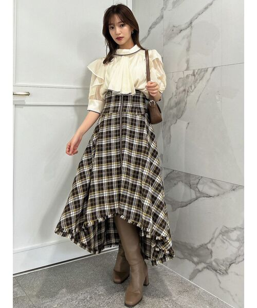 dazzlin（ダズリン）の「プリーツタイパイピングブラウス（シャツ/ブラウス・レディース・ブラック/ピンク/アイボリー・FREE）」の18枚目の写真