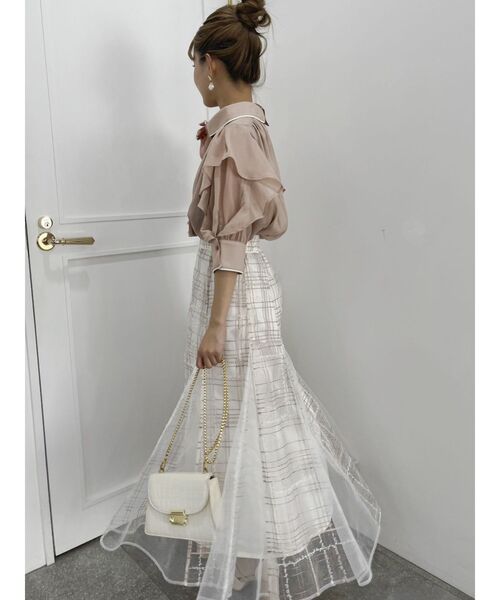 dazzlin（ダズリン）の「プリーツタイパイピングブラウス（シャツ/ブラウス・レディース・ブラック/ピンク/アイボリー・FREE）」の22枚目の写真