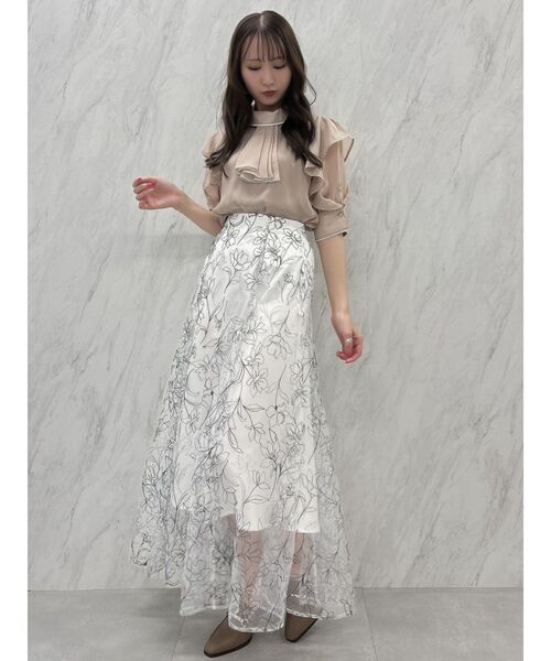 dazzlin（ダズリン）の「プリーツタイパイピングブラウス（シャツ/ブラウス・レディース・ブラック/ピンク/アイボリー・FREE）」の19枚目の写真