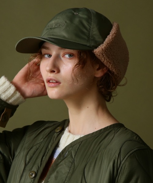 AVIREX（アヴィレックス）の「【直営店限定】BOA FLIGHT CAP/ ボアフライトキャップ（キャップ・レディース・ブラック/オリーブ・FREE）」の11枚目の写真