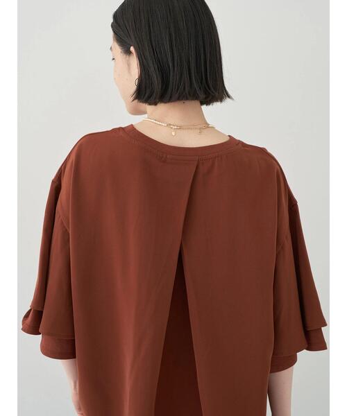 AMERICAN HOLIC（アメリカンホリック）の「異素材スリーブプルオーバー（Tシャツ/カットソー・レディース・オフホワイト/ブラック/テラコッタ・L/M）」の10枚目の写真