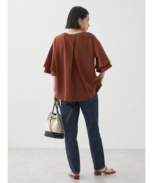 AMERICAN HOLIC（アメリカンホリック）の「異素材スリーブプルオーバー（Tシャツ/カットソー・レディース・オフホワイト/ブラック/テラコッタ・L/M）」の13枚目の写真