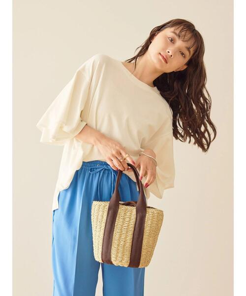 AMERICAN HOLIC（アメリカンホリック）の「異素材スリーブプルオーバー（Tシャツ/カットソー・レディース・オフホワイト/ブラック/テラコッタ・L/M）」の15枚目の写真