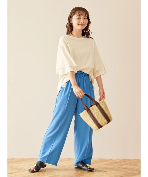 AMERICAN HOLIC（アメリカンホリック）の「異素材スリーブプルオーバー（Tシャツ/カットソー・レディース・オフホワイト/ブラック/テラコッタ・L/M）」の16枚目の写真