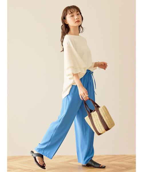 AMERICAN HOLIC（アメリカンホリック）の「異素材スリーブプルオーバー（Tシャツ/カットソー・レディース・オフホワイト/ブラック/テラコッタ・L/M）」の17枚目の写真