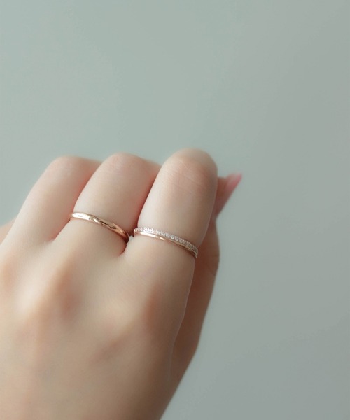 ebine(エビネ)の「Half Zirconia Ring 金属アレルギー対応 サージカルステンレス(リング・レディース・ゴールド/ピンクゴールド/シルバー・16号/7号/13号/9号/11号)」の7枚目の写真