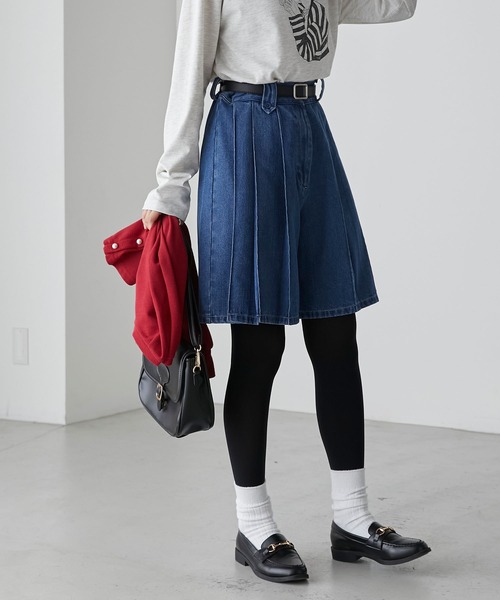 フォクシー ニューヨーク デニムパンツ デニム キュロット パンツ BONLECILL（ボンルシール）の「デニムプリーツキュロットパンツ