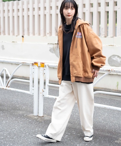 WEGO（ウィゴー）の「WEGO/ワーカーズフードブルゾン（パーカー・メンズ・スカイブルー/ブラック系その他/ブラック/ブラウン・MEDIUM/LARGE）」の7枚目の写真