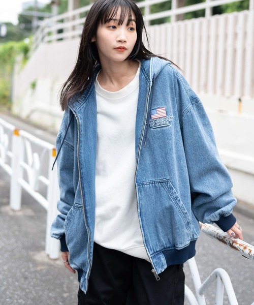 WEGO（ウィゴー）の「WEGO/ワーカーズフードブルゾン（パーカー・メンズ・スカイブルー/ブラック系その他/ブラック/ブラウン・MEDIUM/LARGE）」の6枚目の写真