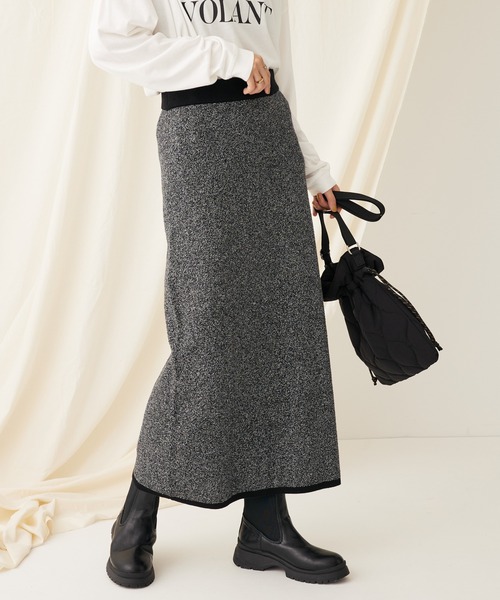 CRAFT STANDARD BOUTIQUE(クラフトスタンダードブティック)の「リンクス編みニットスカート(スカート・レディース・ブラウン/アイボリー/ブラック・FREE)」の3枚目の写真