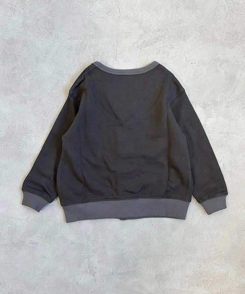 Life Support Products（ライフサポートプロダクツ）の「裏毛ミリタリーカーディガン（80～150cm）（カーディガン/ボレロ・キッズ・テラコッタ/杢グレー/ブラック・140/80/95/150/130/110/100/120/90）」の4枚目の写真