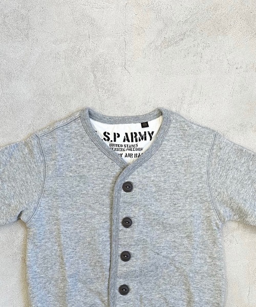 Life Support Products（ライフサポートプロダクツ）の「裏毛ミリタリーカーディガン（80～150cm）（カーディガン/ボレロ・キッズ・テラコッタ/杢グレー/ブラック・140/80/95/150/130/110/100/120/90）」の9枚目の写真