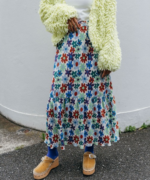 ELLEgirl（エルガール）の「フラワープリントスカート【ELLEgirl/エル ガール】（スカート・レディース・ライトグリーン/ピンク・FREE）」の20枚目の写真