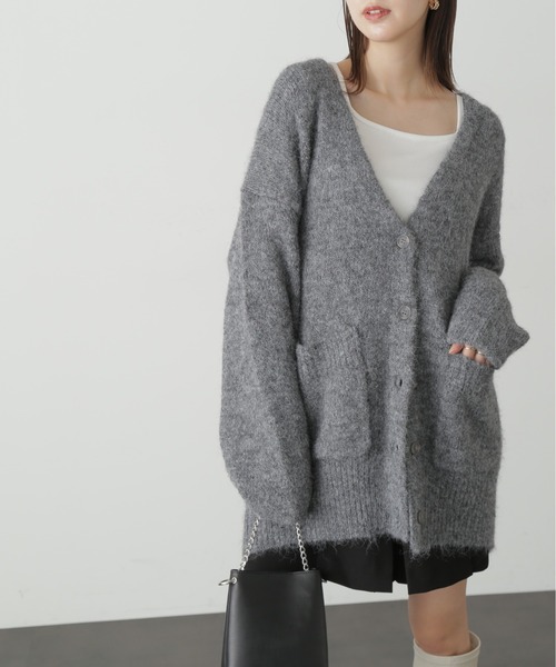 FREE'S MART（フリーズマート）の「◆ウール混リサイクルエコニットカーディガン（カーディガン/ボレロ・レディース・ベージュ/ブルー/パープル/グレー・FREE）」の6枚目の写真