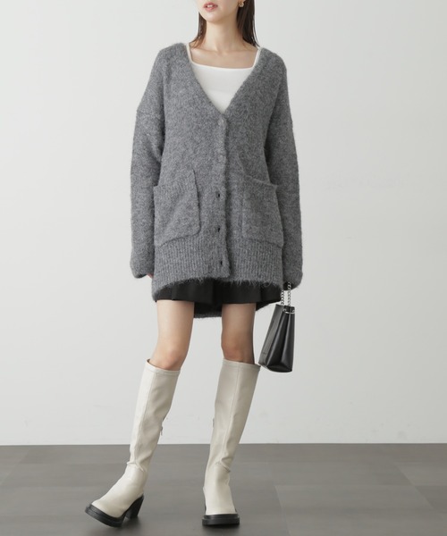 FREE'S MART（フリーズマート）の「◆ウール混リサイクルエコニットカーディガン（カーディガン/ボレロ・レディース・ベージュ/ブルー/パープル/グレー・FREE）」の7枚目の写真