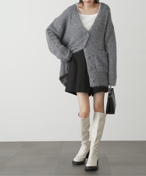 FREE'S MART（フリーズマート）の「◆ウール混リサイクルエコニットカーディガン（カーディガン/ボレロ・レディース・ベージュ/ブルー/パープル/グレー・FREE）」の8枚目の写真