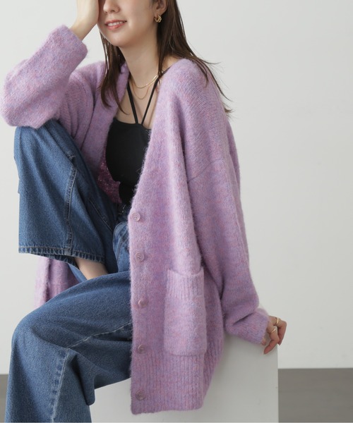 FREE'S MART（フリーズマート）の「◆ウール混リサイクルエコニットカーディガン（カーディガン/ボレロ・レディース・ベージュ/ブルー/パープル/グレー・FREE）」の18枚目の写真