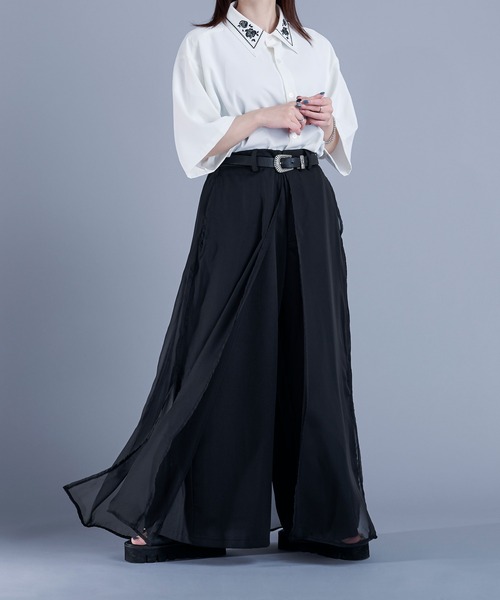 Ellno Loset（エルノロゼット）の「シアーレイヤードパンツ（その他パンツ・メンズ・ブラック/グレー/ブラック系その他・LARGE/MEDIUM/SMALL）」の8枚目の写真