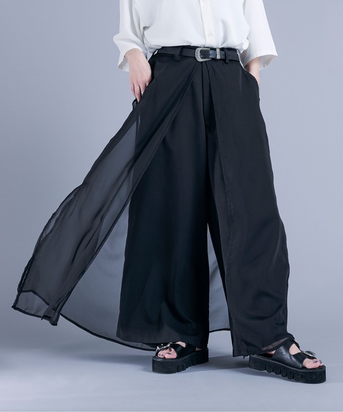 Ellno Loset（エルノロゼット）の「シアーレイヤードパンツ（その他パンツ・メンズ・ブラック/グレー/ブラック系その他・LARGE/MEDIUM/SMALL）」の4枚目の写真