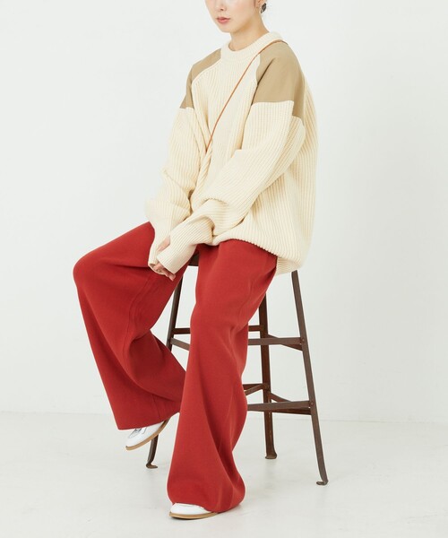 FREAK'S STORE(フリークスストア)の「限定展開 ニットワイドイージーパンツ(その他パンツ・レディース・ブラック/ブラウン系その他/ナチュラル/ブルー/レッド/グリーン/ベージュ/イエロー・SMALL/MEDIUM/LARGE)」の21枚目の写真