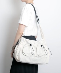 【recomend selection/セレクト】quadruple pocket drawstring bag 4つの巾着ポケットショルダーバッグ