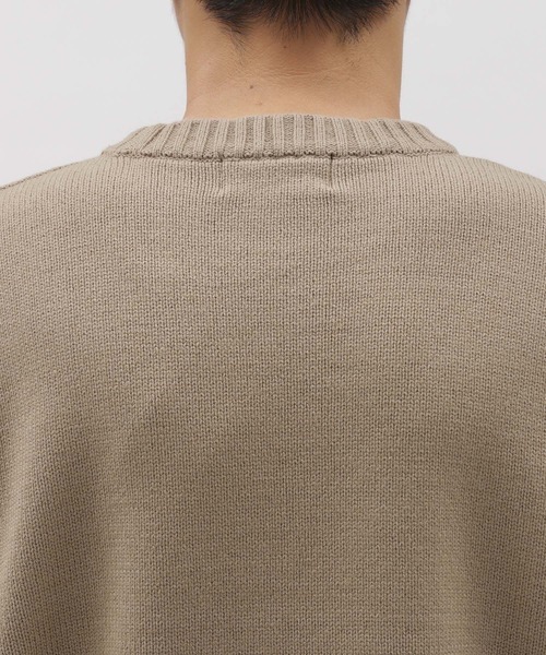 LAKOLE（ラコレ）の「ブランケットステッチクループルオーバー / 970617（ニット/セーター・メンズ・アイボリー/ブラック/オレンジ/グレイッシュベージュ/ネイビー・LARGE/MEDIUM/X-LARGE）」の16枚目の写真