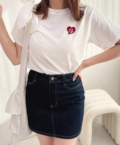apres jour（アプレジュール）の「ハート刺繍Tシャツ【ZOZOTOWN限定アイテム】（Tシャツ/カットソー・レディース・サックスブルー/オフホワイト/ライトピンク/ホワイト系その他・X-LARGE/フリー）」の13枚目の写真