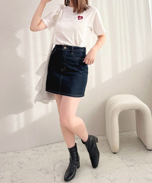 apres jour（アプレジュール）の「ハート刺繍Tシャツ【ZOZOTOWN限定アイテム】（Tシャツ/カットソー・レディース・サックスブルー/オフホワイト/ライトピンク/ホワイト系その他・X-LARGE/フリー）」の18枚目の写真