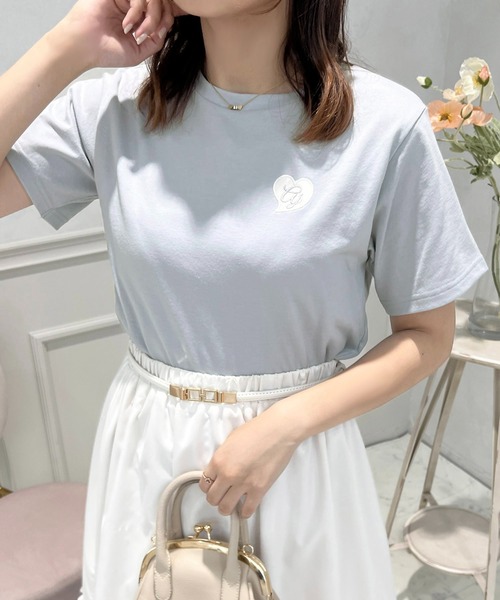 apres jour（アプレジュール）の「ハート刺繍Tシャツ【ZOZOTOWN限定アイテム】（Tシャツ/カットソー・レディース・サックスブルー/オフホワイト/ライトピンク/ホワイト系その他・X-LARGE/フリー）」の20枚目の写真
